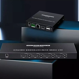 Lenkeng LKV441EX, удлинитель-переключатель hdmi kvm 4×1 по витой паре cat6 до 70 м